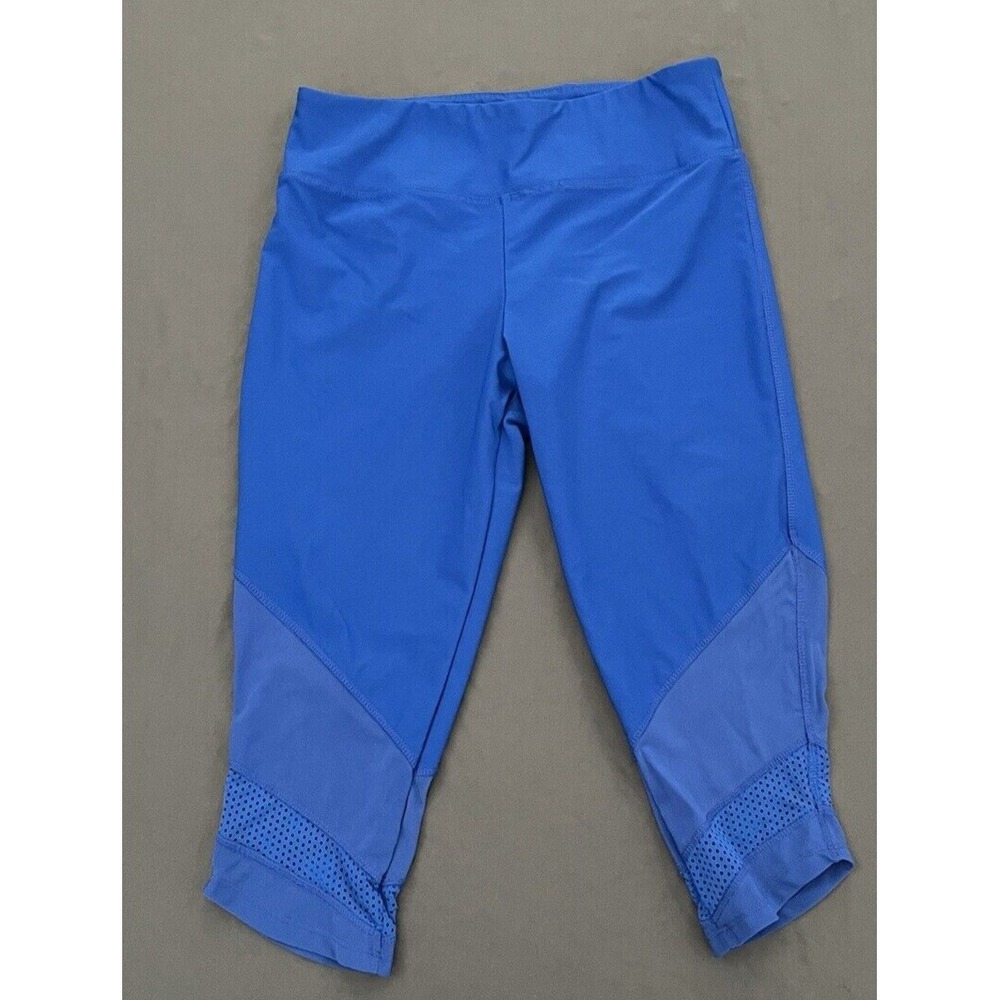Marika Tek Womens Medium Blue Performance Fitted Capri Legging Mess/Netting